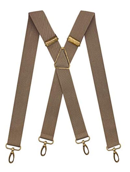 AYOSUSH Vintage Suspenders for Men 4 Snap Hooks for Belt Loops Adjustable X Back