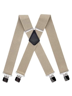 MENDENG Men's Camouflage Clip-End Suspenders 2" Strong Clips Heavy Duty Braces