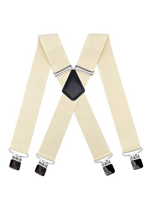 MENDENG Men's Camouflage Clip-End Suspenders 2" Strong Clips Heavy Duty Braces