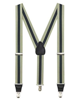 Suspender for Men Made in USA Y-Back Leather Crosspatch Clip on tuxedo suspenders