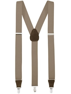 Suspender for Men Made in USA Y-Back Leather Crosspatch Clip on tuxedo suspenders