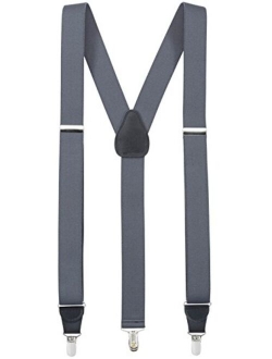 Suspender for Men Made in USA Y-Back Leather Crosspatch Clip on tuxedo suspenders