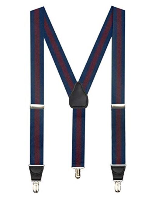 Hold'Em Suspender for Men Made in USA Y-Back Leather Crosspatch Clip on tuxedo suspenders