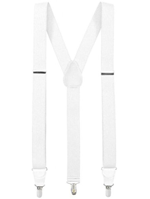 Hold'Em Suspender for Men Made in USA Y-Back Leather Crosspatch Clip on tuxedo suspenders