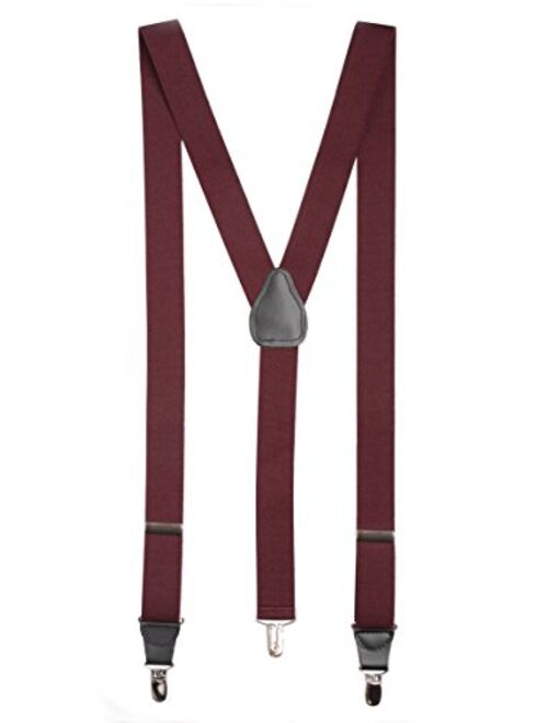 Hold'Em Suspender for Men Made in USA Y-Back Leather Crosspatch Clip on tuxedo suspenders