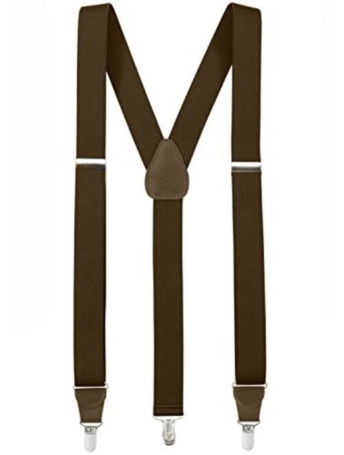 Hold'Em Suspender for Men Made in USA Y-Back Leather Crosspatch Clip on tuxedo suspenders