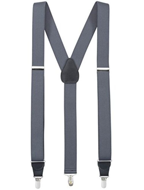 Hold'Em Suspender for Men Made in USA Y-Back Leather Crosspatch Clip on tuxedo suspenders