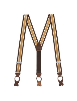 SuspenderStore Men's Grosgrain Classic Colors Button Suspenders (2 Sizes, Array of Beautiful Colors)