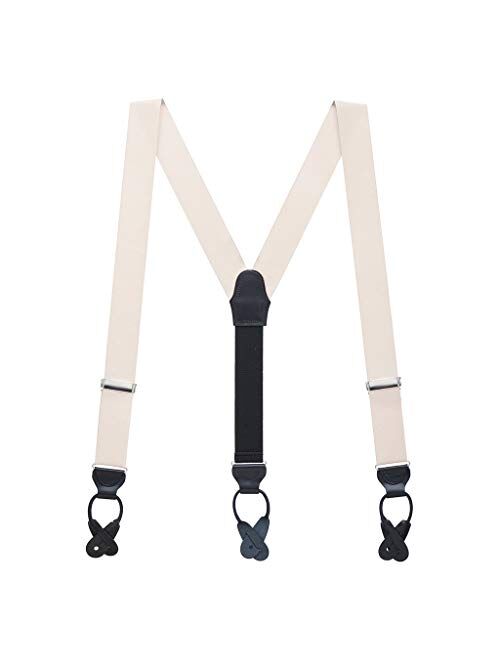 SuspenderStore Men's Grosgrain Classic Colors Button Suspenders (2 Sizes, Array of Beautiful Colors)