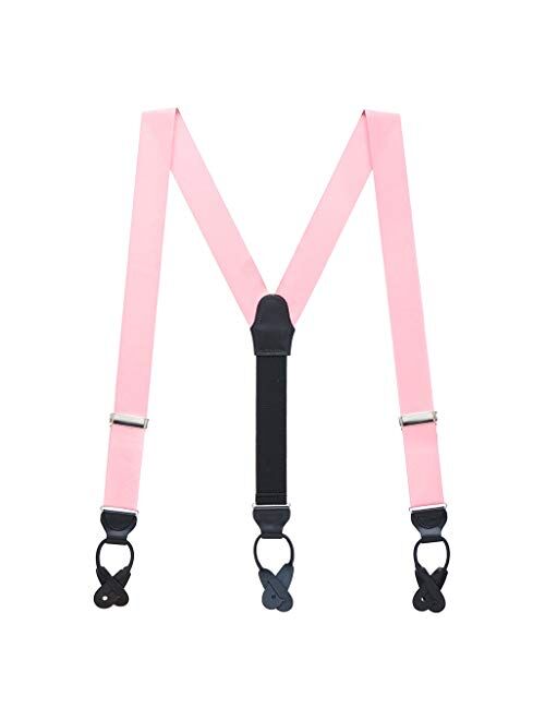 SuspenderStore Men's Grosgrain Classic Colors Button Suspenders (2 Sizes, Array of Beautiful Colors)