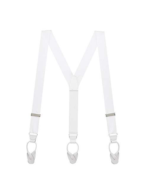 SuspenderStore Men's Grosgrain Classic Colors Button Suspenders (2 Sizes, Array of Beautiful Colors)