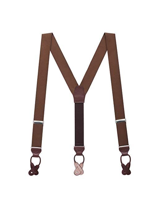 SuspenderStore Men's Grosgrain Classic Colors Button Suspenders (2 Sizes, Array of Beautiful Colors)