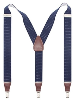 Bioterti Men’s Y-shape 1.4 Inch Suspender -3 Metal Clips, Elastic Straps