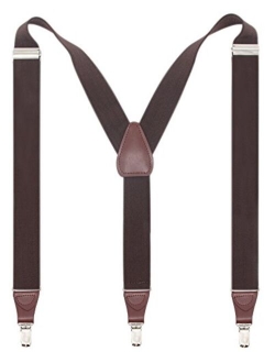 Bioterti Men’s Y-shape 1.4 Inch Suspender -3 Metal Clips, Elastic Straps