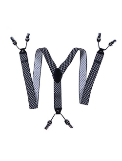 YUNEE Straps Braces 6 Clips Adjustment Elastic Strong Suspenders Jeans Trousers Braces