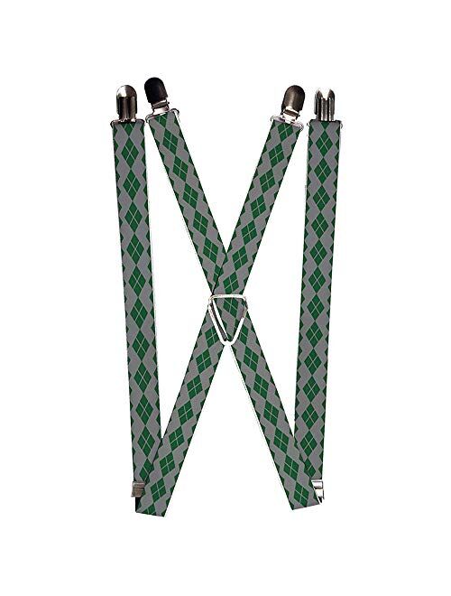 Buckle-Down Suspenders-Joker Diamonds Gray/Green