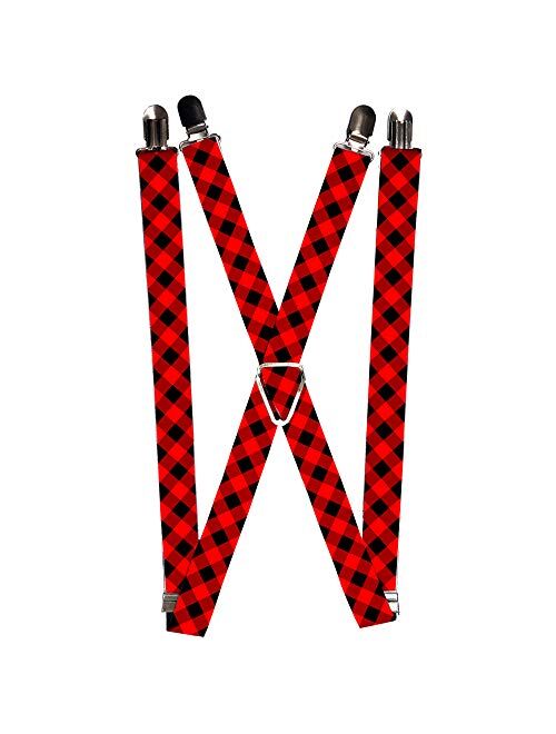 Buckle-Down unisex adults Buckle-down - Buffalo Plaid Suspenders, Multicolor, One Size US