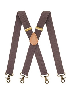 MENDENG Mens Suspenders Silver Swivel Hook Adjustable Heavy Duty Brace Boy Gift