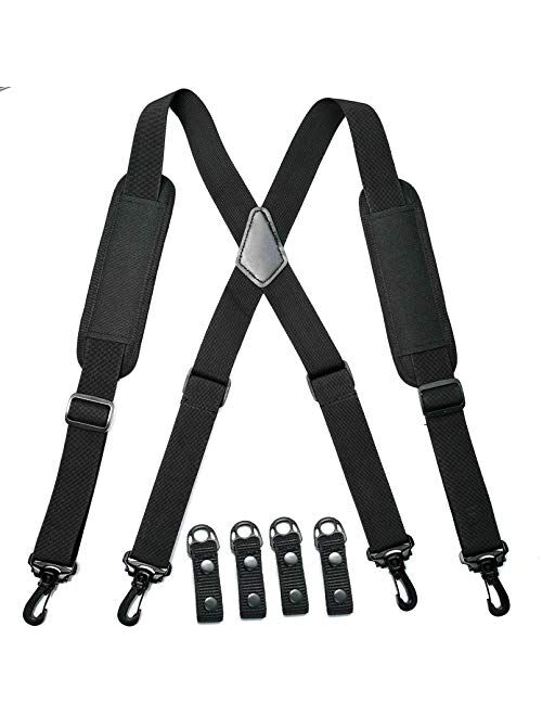 MeloTough Tactical Suspenders ,Police Suspenders for Duty Belt Belt with Padded Adjustable Shoulder