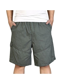 Chickle Men's Cotton Loose Fit Summer Cargo Shorts