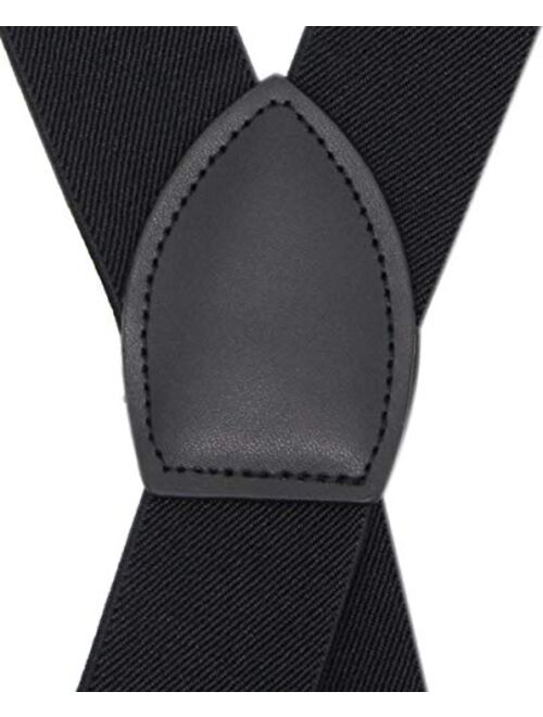 Bioterti Men’s Wide X-back 4 Clips Suspenders -Great for Casual & Formal