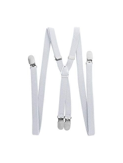 TopTie Men's Skinny Suspenders 1/2"inch (1.5CM) X-Back Clip Suspenders