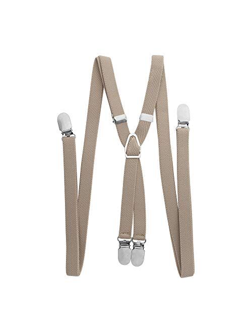 TopTie Men's Skinny Suspenders 1/2"inch (1.5CM) X-Back Clip Suspenders