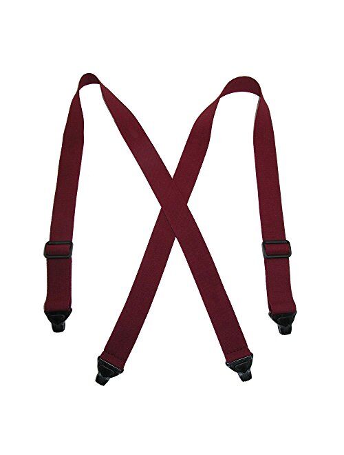 CTM Men's Elastic Plastic Clip-End TSA Compliant Airport Suspenders