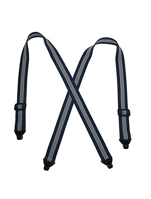 CTM Men's Elastic Plastic Clip-End TSA Compliant Airport Suspenders