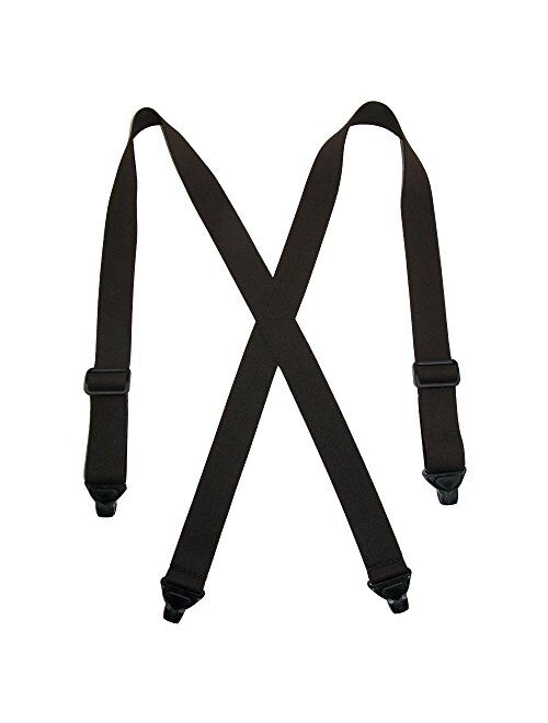 CTM Men's Elastic Plastic Clip-End TSA Compliant Airport Suspenders