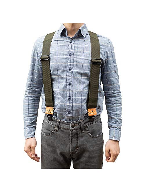 Buy Men's Industrial Strength Suspenders 2 inch Work Suspenders for Men ...