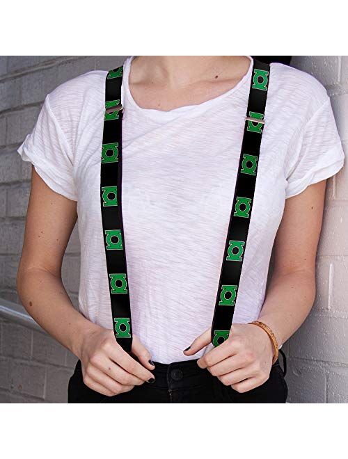 Buckle-Down Suspenders Lantern Logo Black/Green