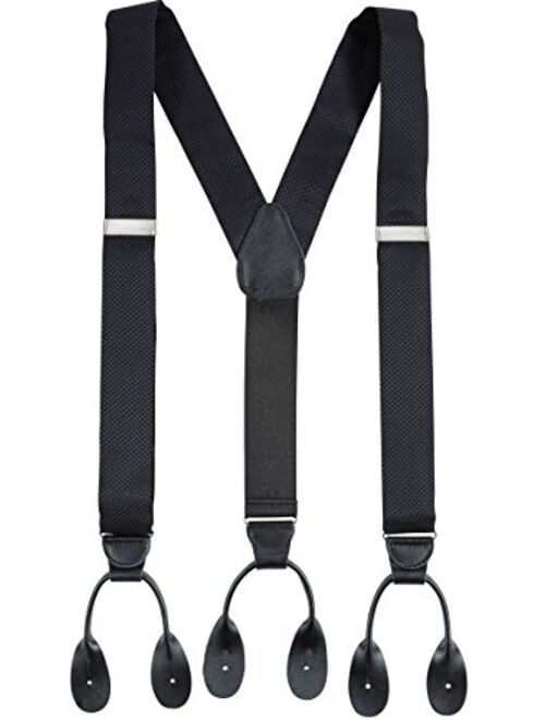 HOLD'EM 100% Silk Suspenders For Men Y-Back Button End Made in USA – Many Colors and Designs