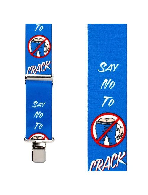 SuspenderStore Men's Say No To Plumber's Crack Clip-End Novelty Suspenders