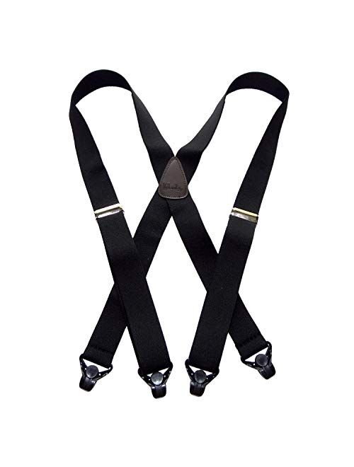 HoldUp Brand Classic Series Basic Black Suspenders with Black Gripper Clasp