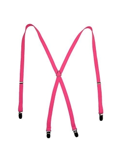 CTM Women's Elastic Clip-End 1/2 Inch Skinny Urban Suspenders