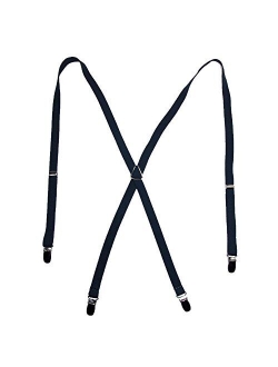 CTM Women's Elastic Clip-End 1/2 Inch Skinny Urban Suspenders