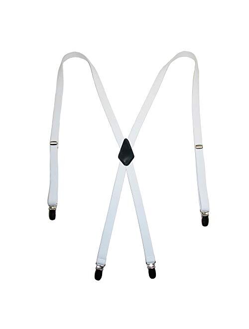 CTM Women's Elastic Clip-End 1/2 Inch Skinny Urban Suspenders