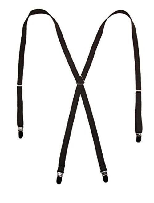 CTM Women's Elastic Clip-End 1/2 Inch Skinny Urban Suspenders