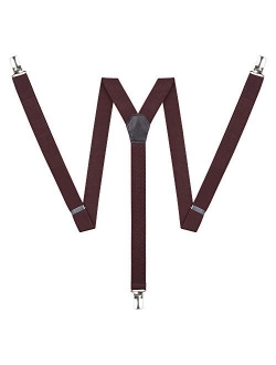 Unisex Suspenders for Men and Women - 1" Width - Y Back with Strong Clips - One Size Fits All