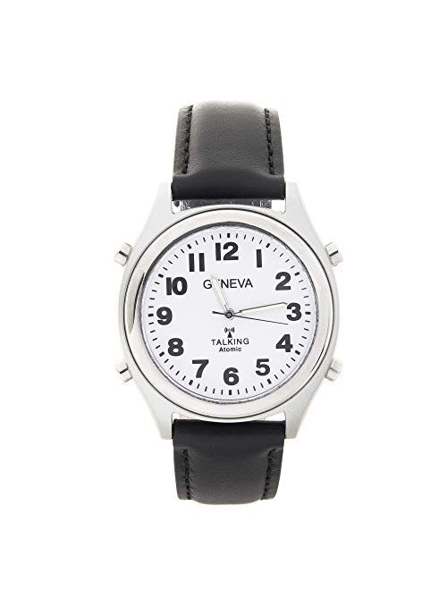 Atomic Talking Watch - Sets Itself with a Touch of a Button! Unisex Watch w/Alarm Speaks Time, Day, Date & Year. Great for The Blind, Elderly or Visually impaired - 8421