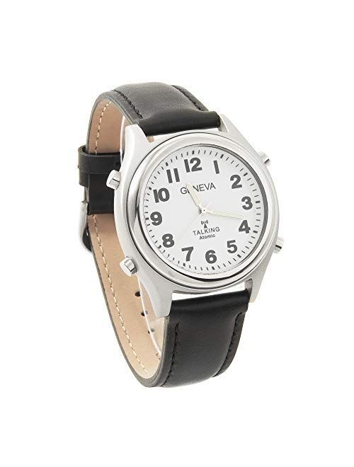 Atomic Talking Watch - Sets Itself with a Touch of a Button! Unisex Watch w/Alarm Speaks Time, Day, Date & Year. Great for The Blind, Elderly or Visually impaired - 8421