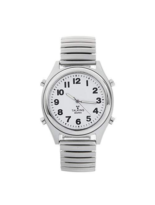 Atomic Talking Watch - Sets Itself with a Touch of a Button! Unisex Watch w/Alarm Speaks Time, Day, Date & Year. Great for The Blind, Elderly or Visually impaired - 8421