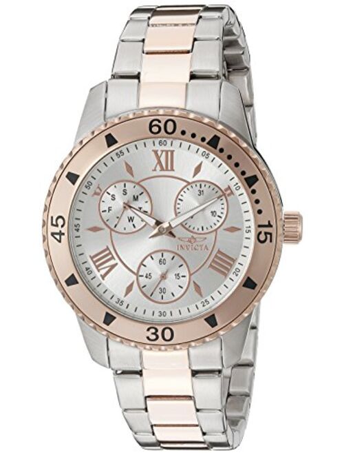 Invicta Women's Angel 38mm Steel and Rose Gold Tone Stainless Steel Quartz Watch, Two Tone (Model: 21771)