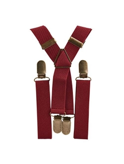 Elastic Suspenders for grooms, groomsmen, ring bearers attire with Brass Clips (Adult & Kids Sizes) - By London Jae Apparel