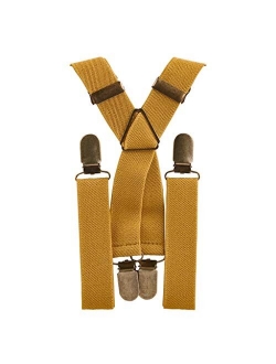 Elastic Suspenders for grooms, groomsmen, ring bearers attire with Brass Clips (Adult & Kids Sizes) - By London Jae Apparel