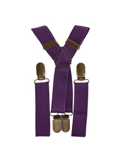 Elastic Suspenders for grooms, groomsmen, ring bearers attire with Brass Clips (Adult & Kids Sizes) - By London Jae Apparel