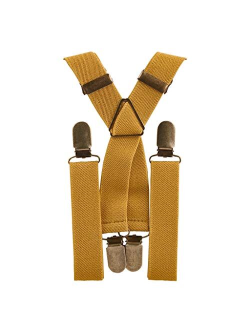 Elastic Suspenders for grooms, groomsmen, ring bearers attire with Brass Clips (Adult & Kids Sizes) - By London Jae Apparel