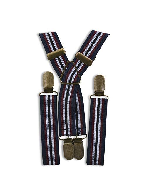 Elastic Suspenders for grooms, groomsmen, ring bearers attire with Brass Clips (Adult & Kids Sizes) - By London Jae Apparel