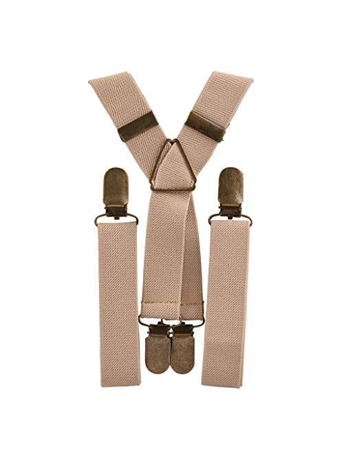 Elastic Suspenders for grooms, groomsmen, ring bearers attire with Brass Clips (Adult & Kids Sizes) - By London Jae Apparel